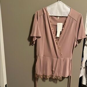 Elegant Pink Wrap Top